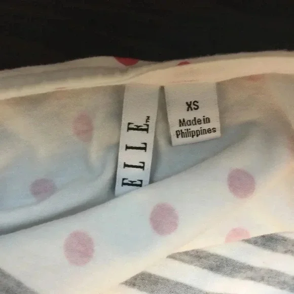 ELLE striped/polka dot top, 3/4 sleeve XS - Picture 4 of 5